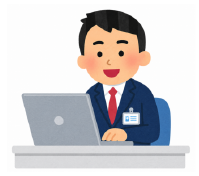 パソコンで作業する男性